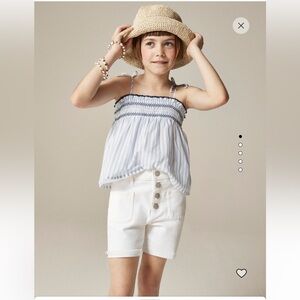 Girls’ patch-pocket denim shorts